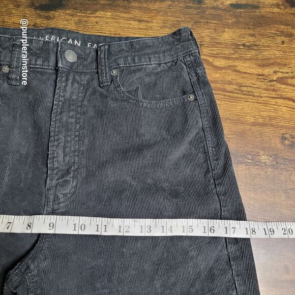 American Eagle Corduroy Mom Jeans 6 R Super Stretch Gray Preppy Minimalist - Picture 7 of 11